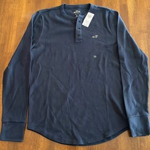 Hollister Long Sleeve Thermal Henley Shirt
